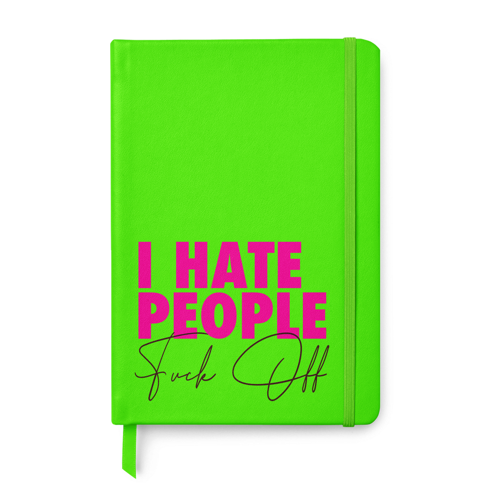 Hate People Fuck Off Leather Style Notebook #1 image